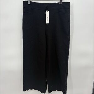 Chico's So Slimming Brigitte Hem Detail Wide Leg Pants Black Size 0.5 30/25"-10D
